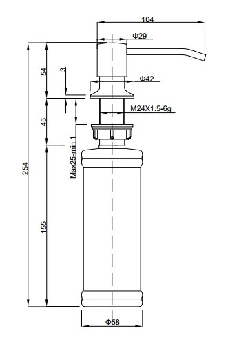 Дозатор GranFest 002, круглый, 320 мл, графит