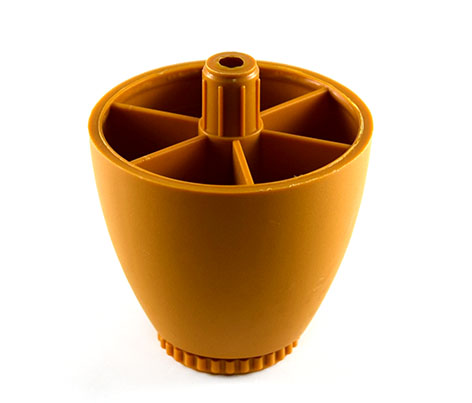 Опора регулируемая пластмассовая, Ø60мм, h=50-65мм, с пазом под отвертку, темно-желтый