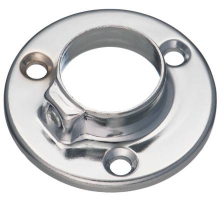 Фланец для рейлинга, d=16мм, с фиксатором, сталь, хром, CMF