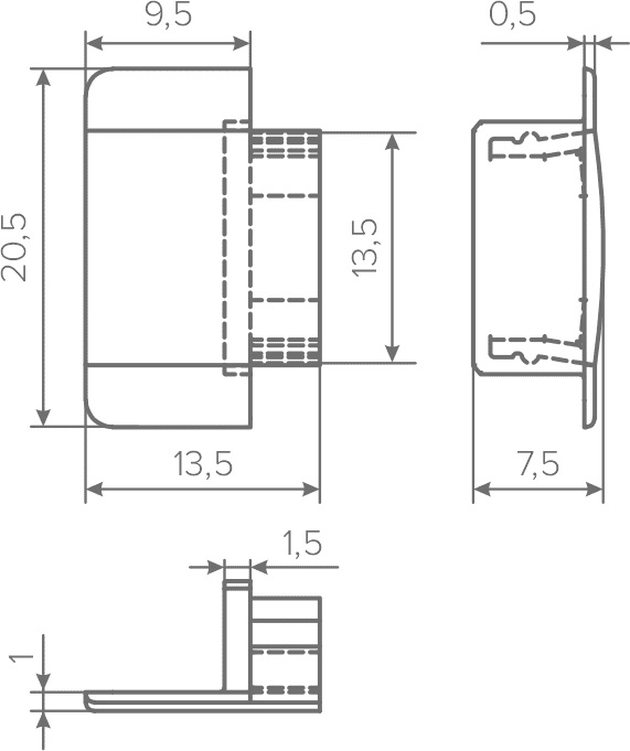 Заглушка торцевая для врезного профиля, пластик, золотой, AQ