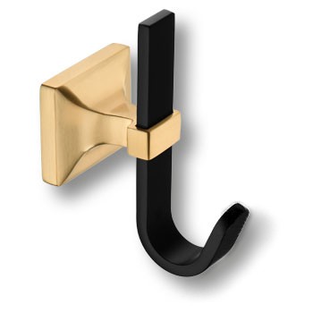 Крючок, 737 Hook Matt Gold-Matt Black, однорожковый, металл, матовая латунь/черный