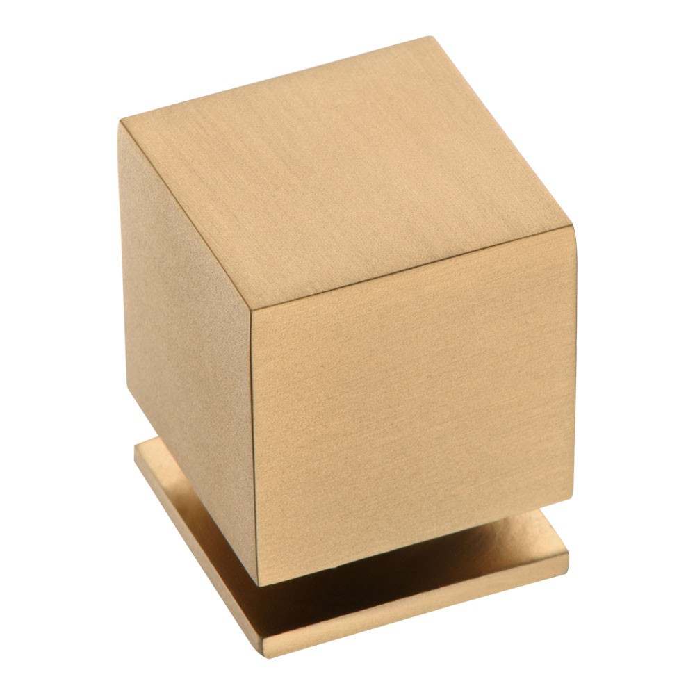 Ручка-кнопка, 1954 0025 GB, 32х25х25мм, металл, матовая латунь