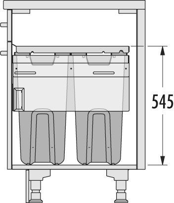 Система хранения белья Laundry-Carrier 45 NEW, 2х33л, 412-418х528х545мм, металл/пластик