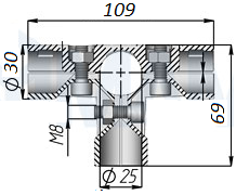 R-44/2 Муфта тройная угловая НЕРАЗБОРНАЯ, CMF