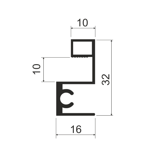 Горизонталь верхняя L=4000мм, белый матовый soft touch