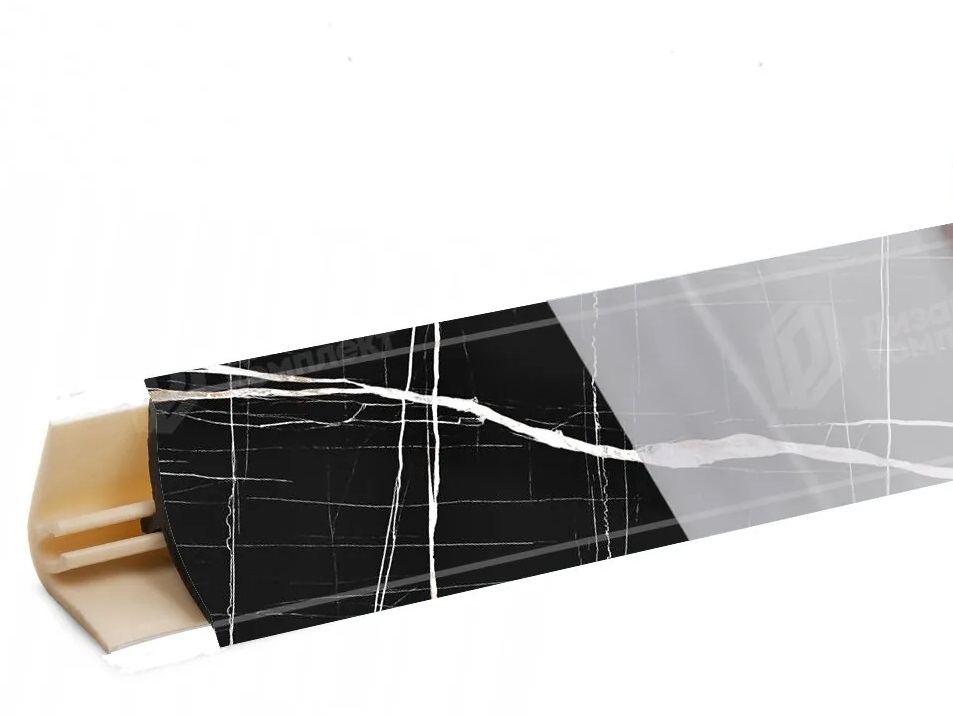 Плинтус LB-15, черный тунис, L=3000мм, 13,4х13,4, Россия