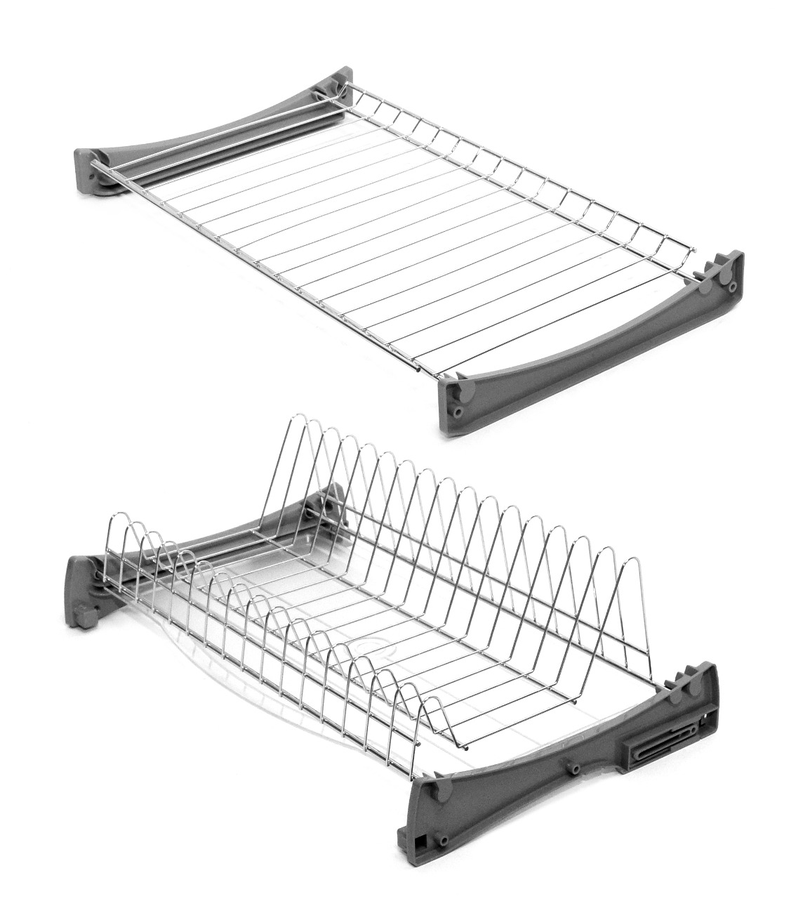 Сушка 2-х ярусная, 500мм, 1 поддон, без рамы, с креплениями, хром, HISSEN