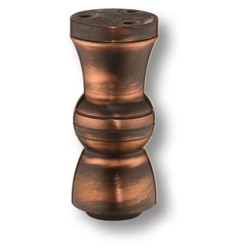 Опора декоративная мебельная регулируемая, d=44мм, h=100мм, алюминий, античная медь