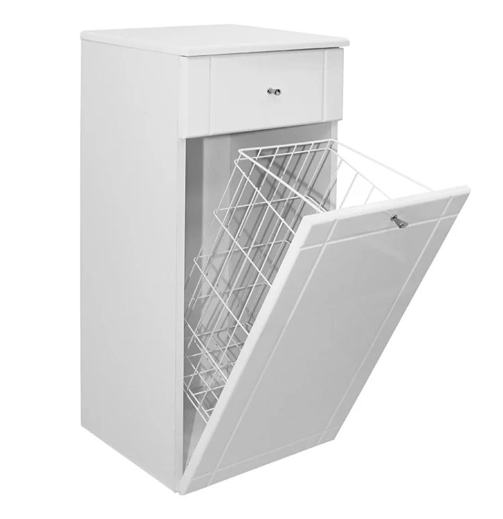 Корзина для белья, фасад 400мм, 305х330х620мм, сталь, белый