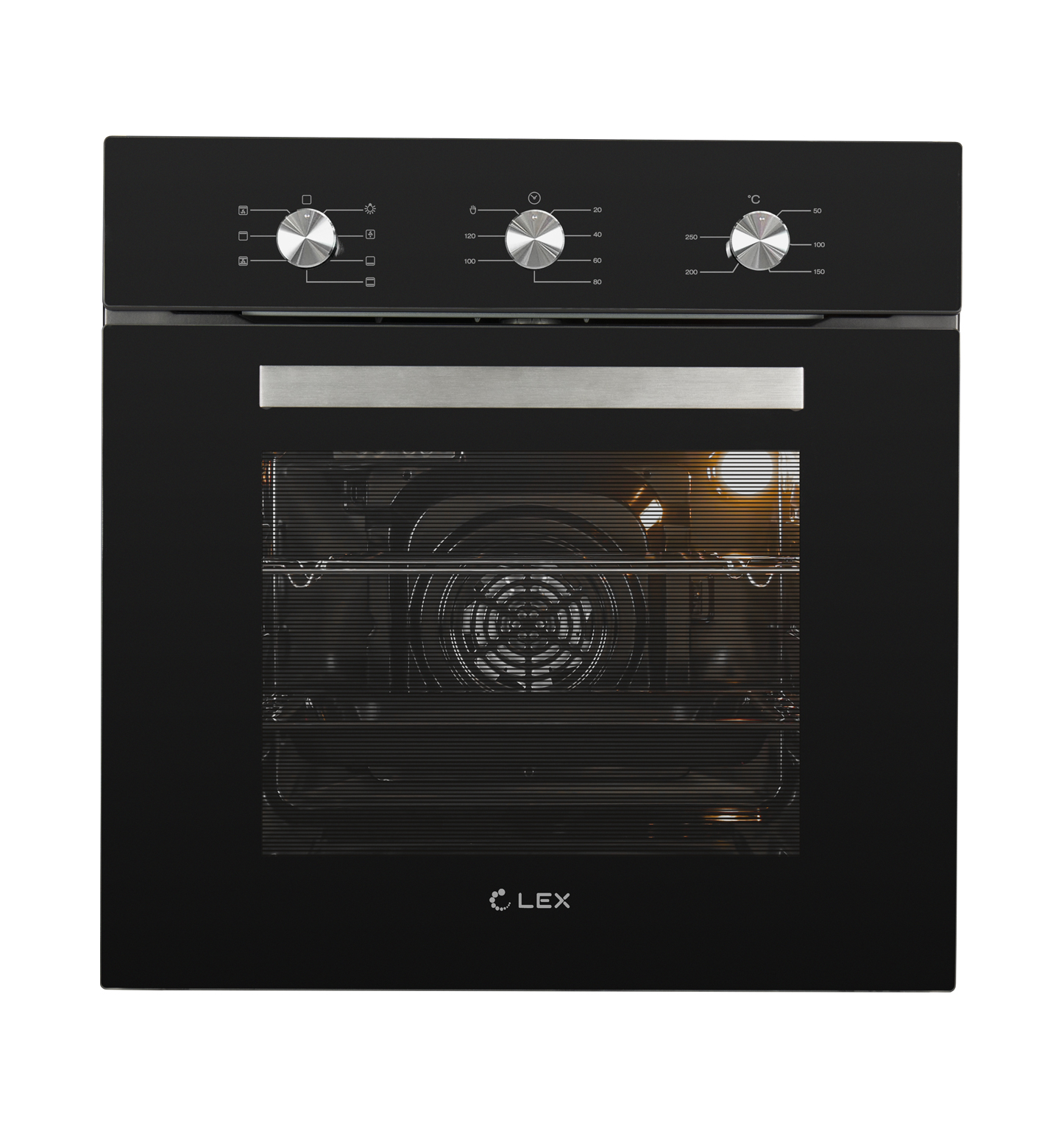 Духовой шкаф EDM 073 BL, 60 см, стекло/нерж. сталь, черный, Lex