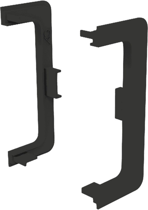 Заглушка контурная универсальная для горизонтального C-образного профиля, пластик, черный, AQ