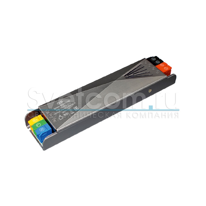 Трансформатор 100W/24V, 4A, защита от КЗ, 205х50х24мм, IP20, плоский, быстрозажим., алюминий, GLS