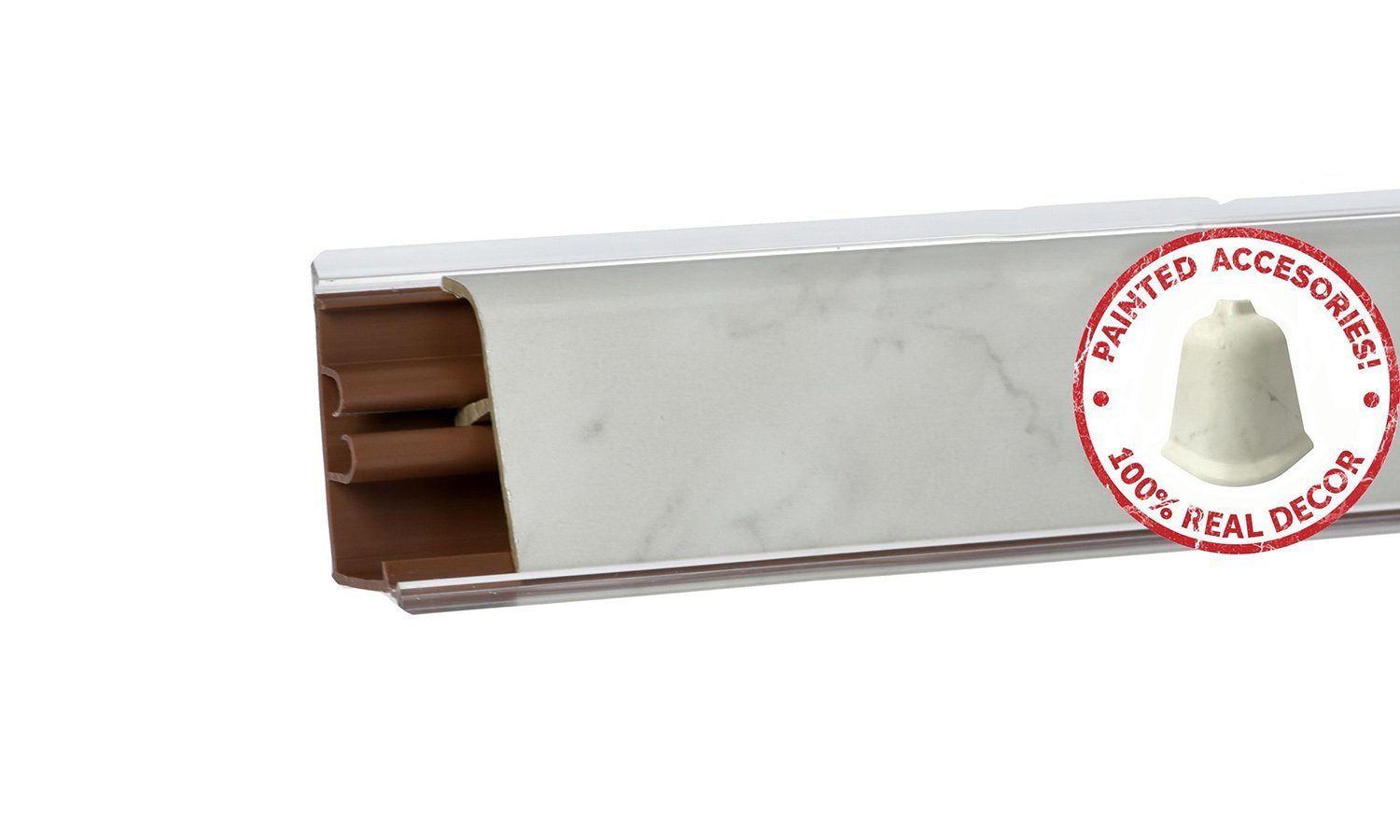 Плинтус LB-37, L=3000мм, мрамор белый