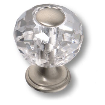 Ручка-кнопка, 0737-006-1, d=30мм, металл/стекло, никель