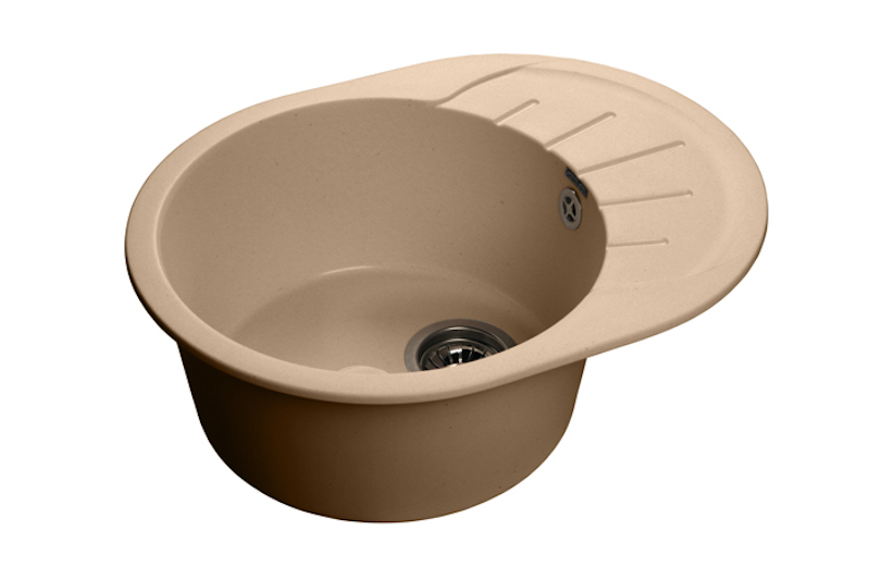 Мойка GranFest RONDO 580L с крылом, 579х445 мм, топаз