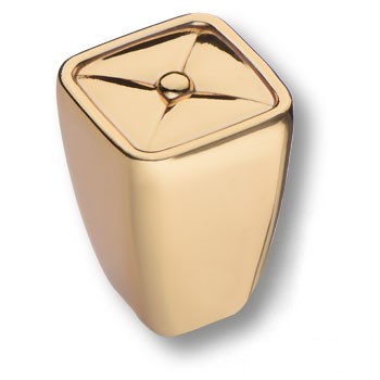 Ручка-кнопка, 4132001MP11, 28х20х20мм, металл, глянцевое золото