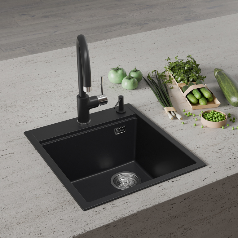 Мойка Rivelato TESORO 455-R, 450х510х200мм, антрацит