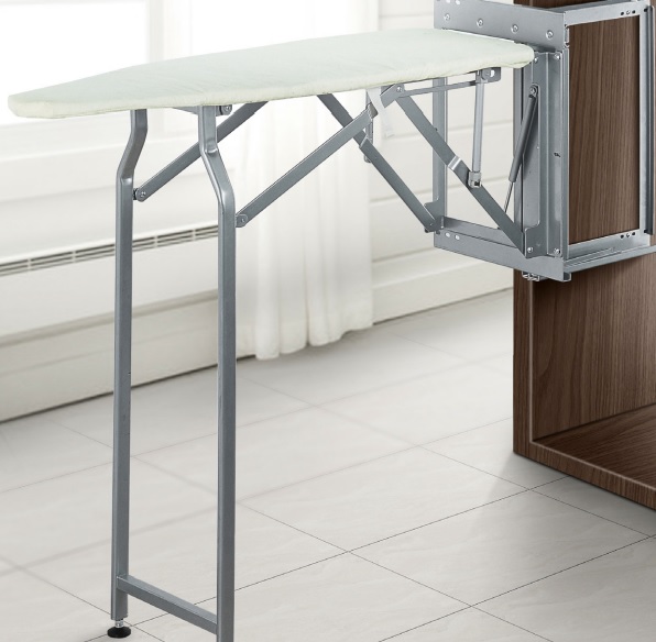 Гладильная доска 182х335х1365мм, поворотно-откидная, с опорной рамой, серый, Pluse