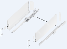 Ящик тонкостенный Push To Open 5D Nova Tech, L=450мм, H=199мм, белый, HISSEN
