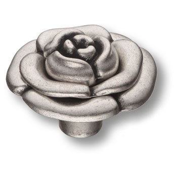 Ручка-кнопка, 15.393.55.16, d=55мм, металл, старое серебро