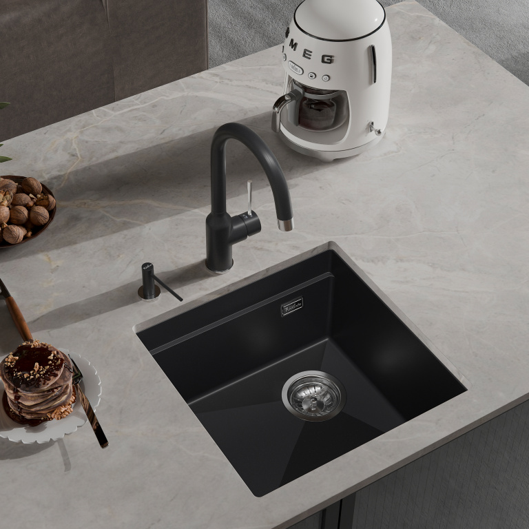 Мойка Rivelato LINO 454-R, 450х440х200мм, антрацит