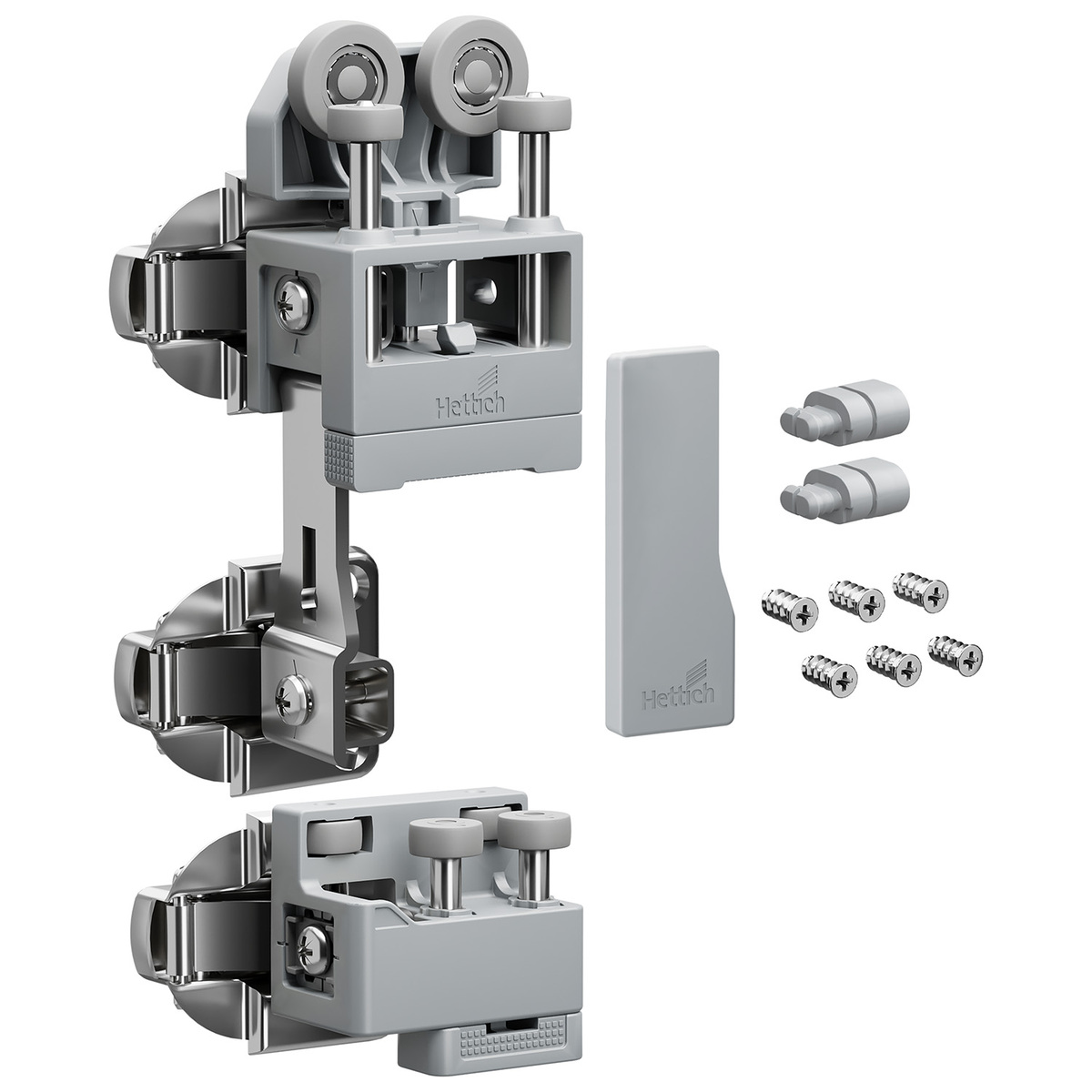 Комплект фурнитуры WingLine L, 25кг, без самозакрывания, с ниж. направ. элементом, левый, серый