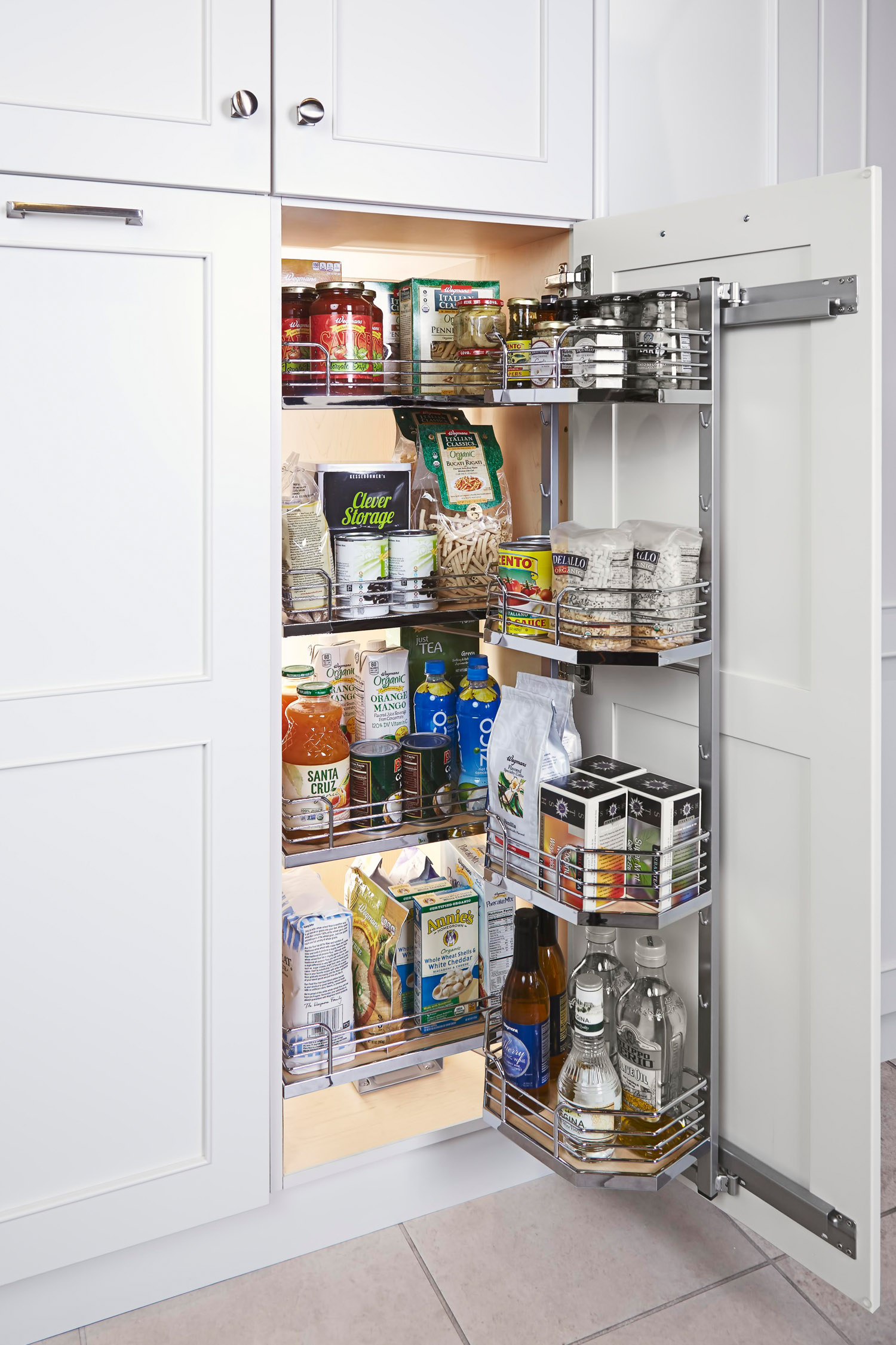 Колонна выкатная Тандем II, 5 корзин, 450х500х1700мм, в базу на 450мм, хром, Kessebohmer