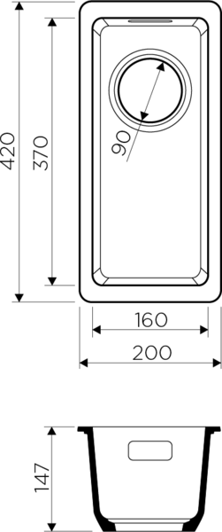Мойка Kata 20-U-BL, Artgranit/черный