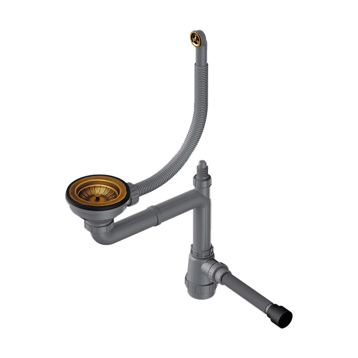 Арматура для одночашевых моек WK-1-CL-R-AB, круглый перелив, античная латунь