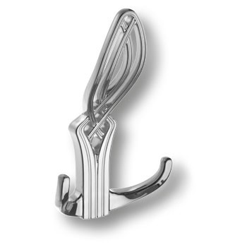 Крючок, 748MP02, двухрожковый, металл, глянцевый хром