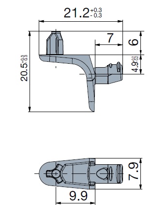 Полкодержатель Titus T-type TeraBlack с шипом, 5мм, металл, черный, "уголок"