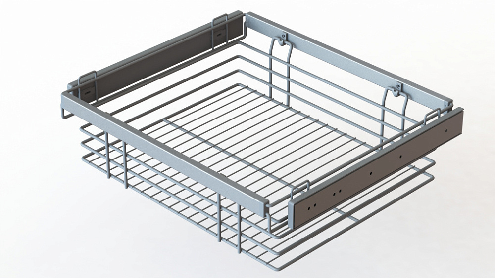 Корзина для белья выдвижная, 730-870х500х170, напр. с доводчиком, серый