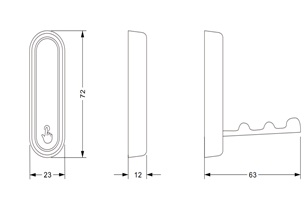 Крючок, 261, однорожковый, металл, графит