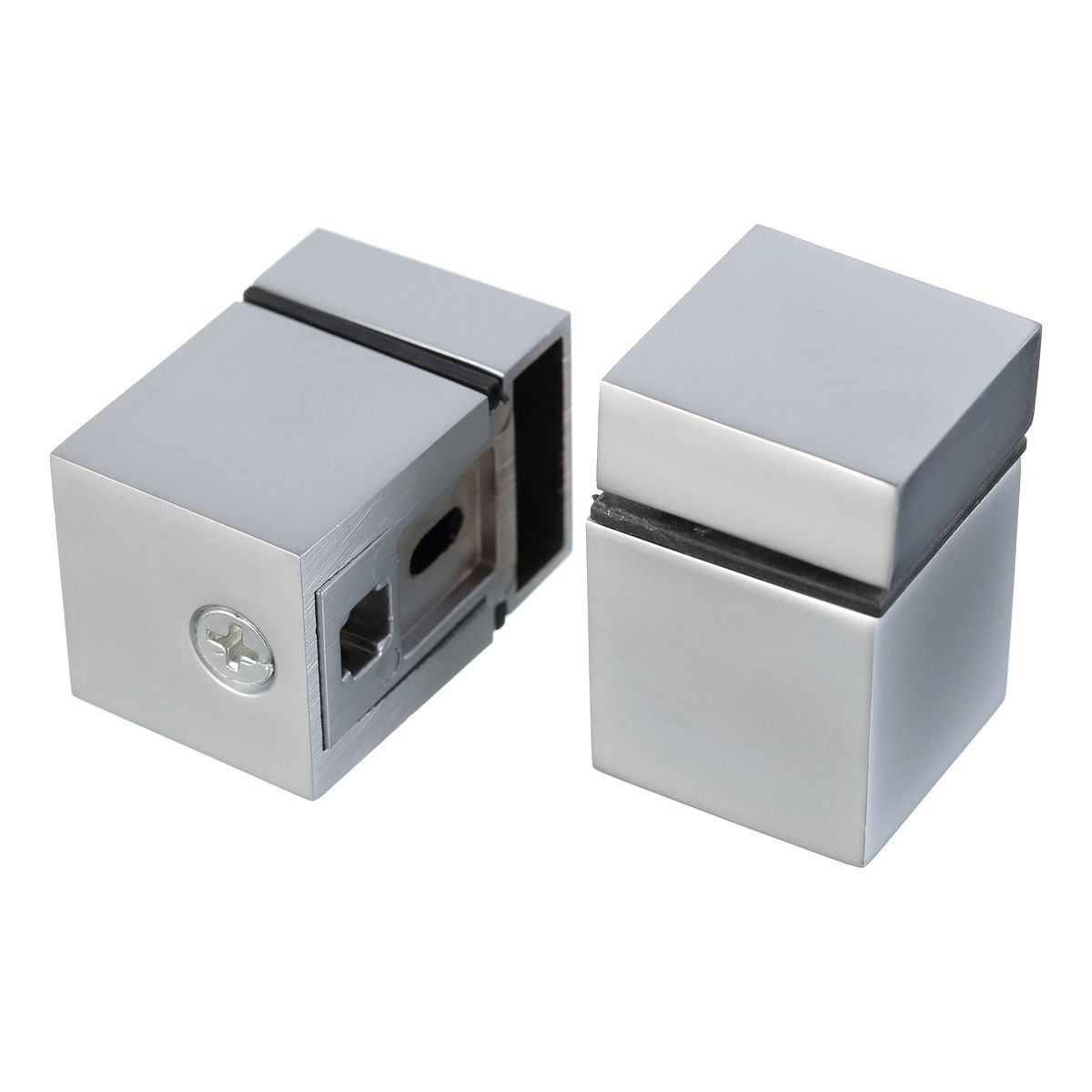 Полкодержатель "Куб" для ДСП и стекла, 4кг на пару, h=4-20мм, матовый хром, (компл 2шт), GTV