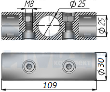 R-43А Муфта двойная прямая 180*, CMF