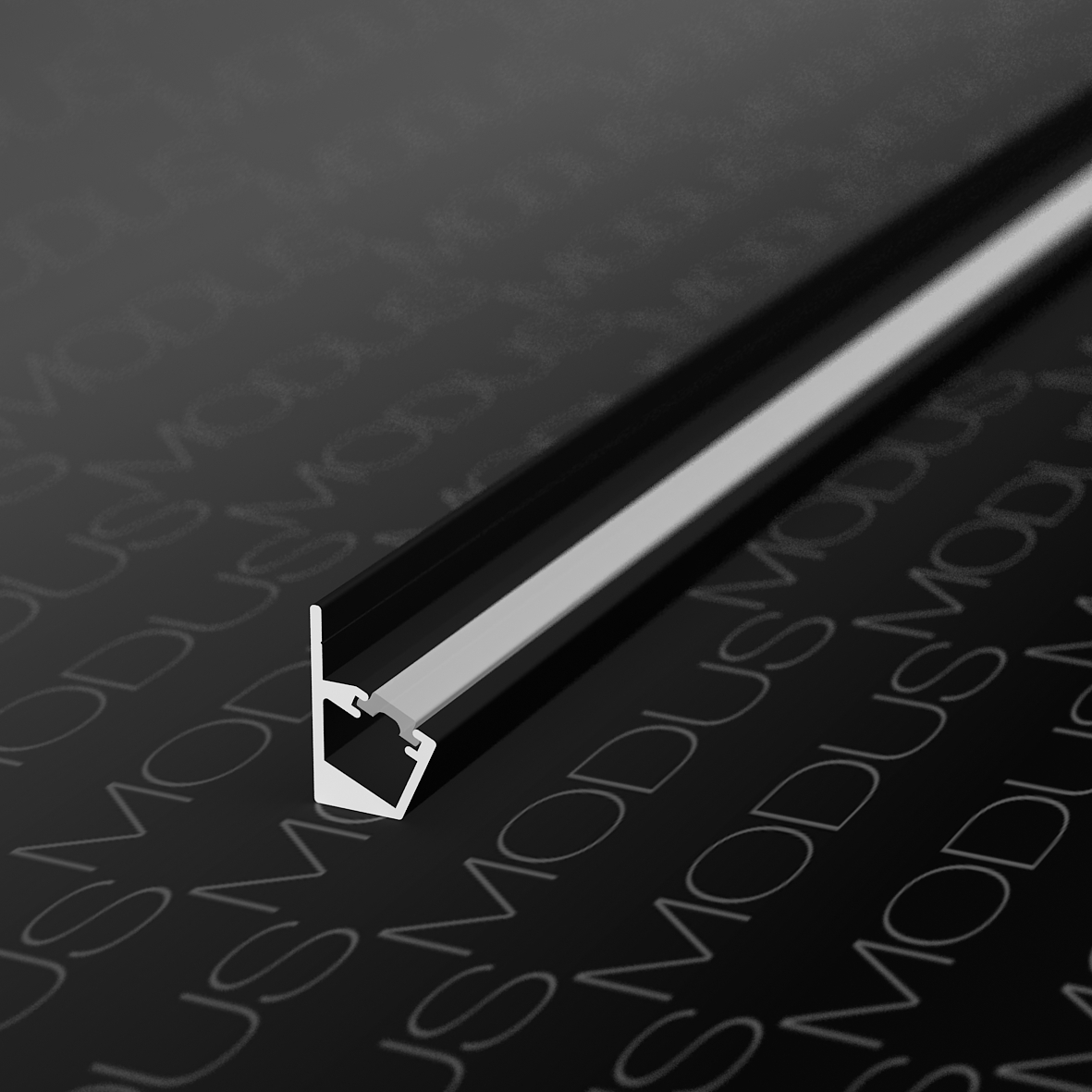 Профиль накладной угловой 20х13х3000мм, лента ≤8мм, черный (без диффузора), LD 04