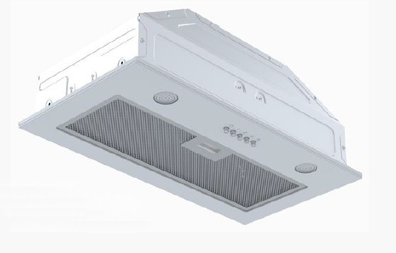 Вытяжка полновстраиваемая Skylark White Glass, 60см, без угольного фильтра, белое стекло, Konigin