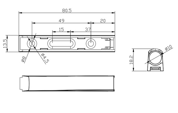 Толкатель Push Open с магнитом, накладной, 37мм, с ответной частью, белый, HISSEN