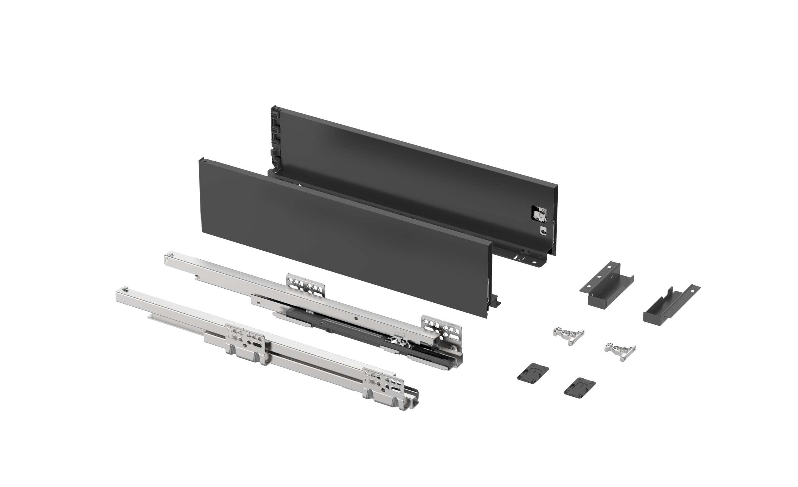 Ящик тонкостенный Nova Tech, L=500мм, H=116мм, темно-серый, HISSEN