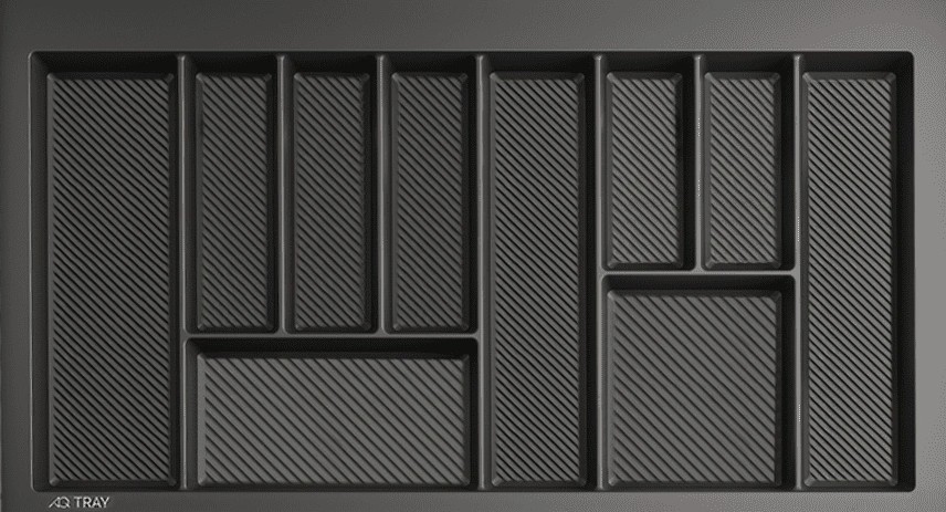 Лоток для кухонных принадлежностей TRAY 900, 790-850х420-490мм, графит, AQ
