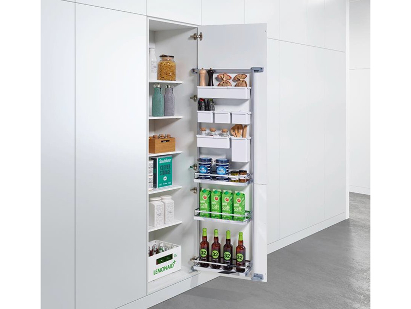 Стеллаж выкатной Тандем II-Юбокс, 5 полок, 600х1700мм, в базу на 600мм, хром, Kessebohmer