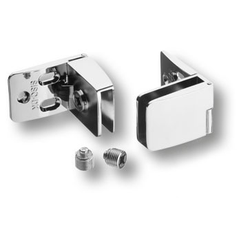 Петли SQUARE для стекла 4-6мм, без сверления, верх+низ, металл, хром