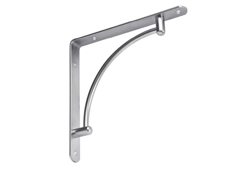 Полкодержатель стальной "Дуга" вогнутый, 222х222мм, хром