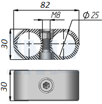 R-55B Муфта для 2-х параллельных труб, CMF