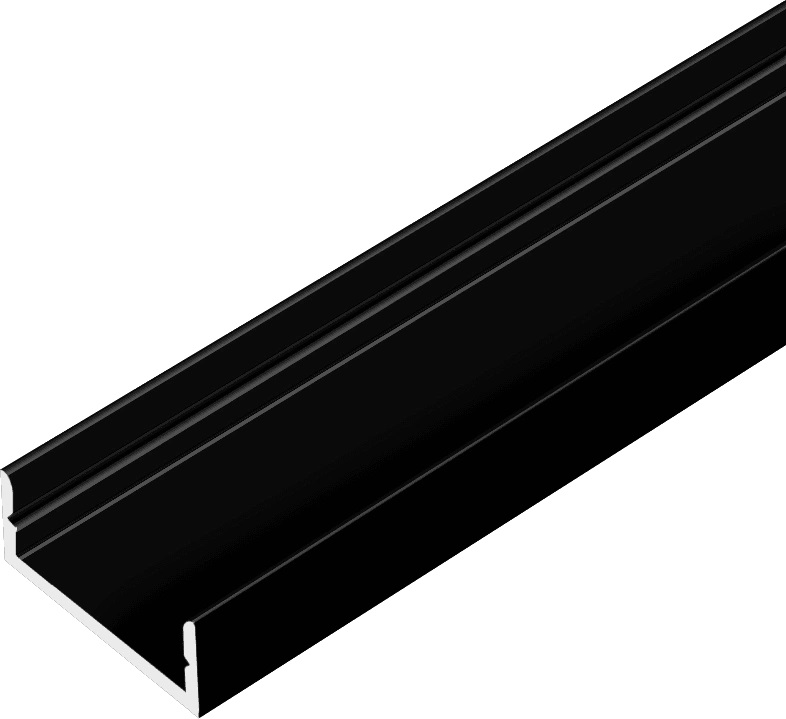 Профиль накладной 14,5х7х3100мм, лента ≤10мм, черный (без диффузора и заглушек), AQ