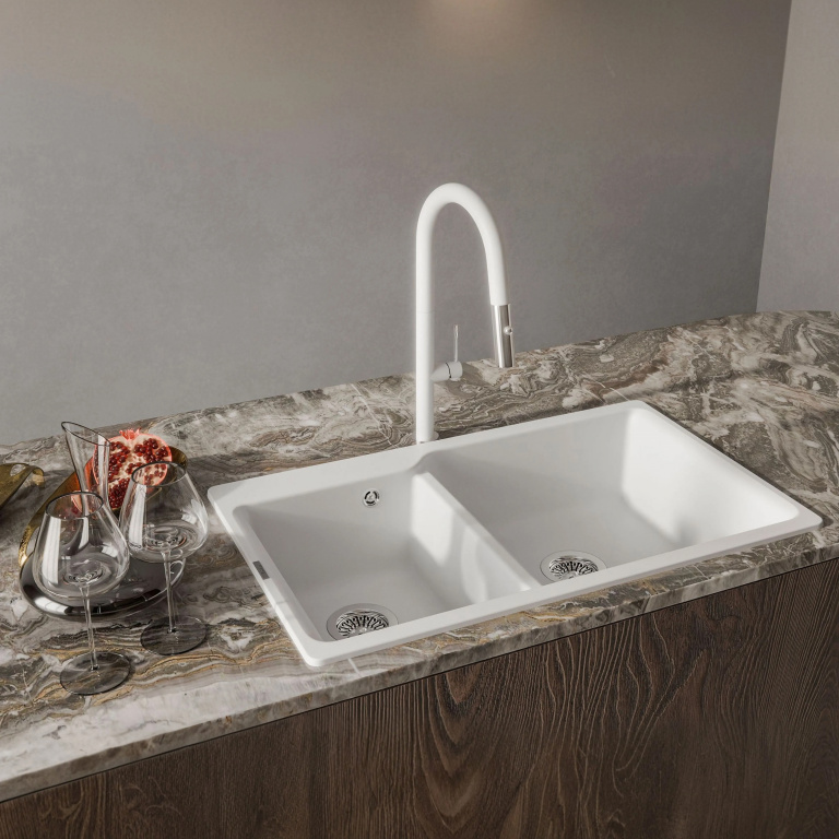 Мойка Rivelato AXEL 90D, 870х520x200 мм, иней