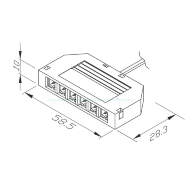 Разветвитель 815 с проводом, 3 гнезда, L=200мм, 12V/3A, черный