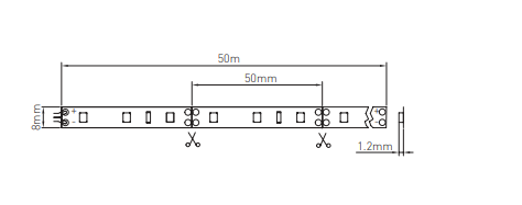 Лента  5х5000мм, SMD 2835, 12В, холодный, 10.0 Вт/м, 120 диодов/м, 750 Лм/м, IP20, GTV