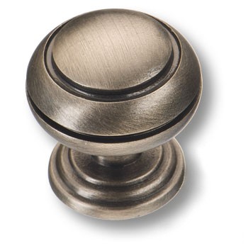 Ручка-кнопка, 0712-015, d=25мм, металл, старое серебро