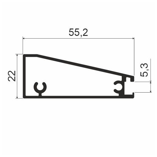 Профиль под петли MF62, L=6000мм, черный браш